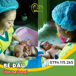 NHỮNG HÌNH ẢNH CỦA BÉ ĐẬU (CON CỦA MẸ DUNG) ĐƯỢC CÔ ĐIỀU DƯỠNG NURSE CARE TẮM TẠI NHÀ